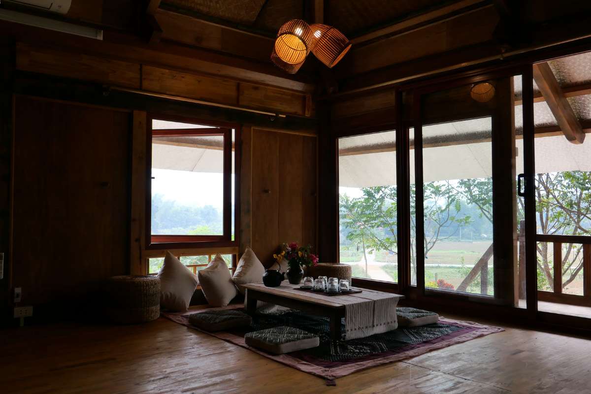 Accommodation provided by a local family in their traditional house-on-stilts